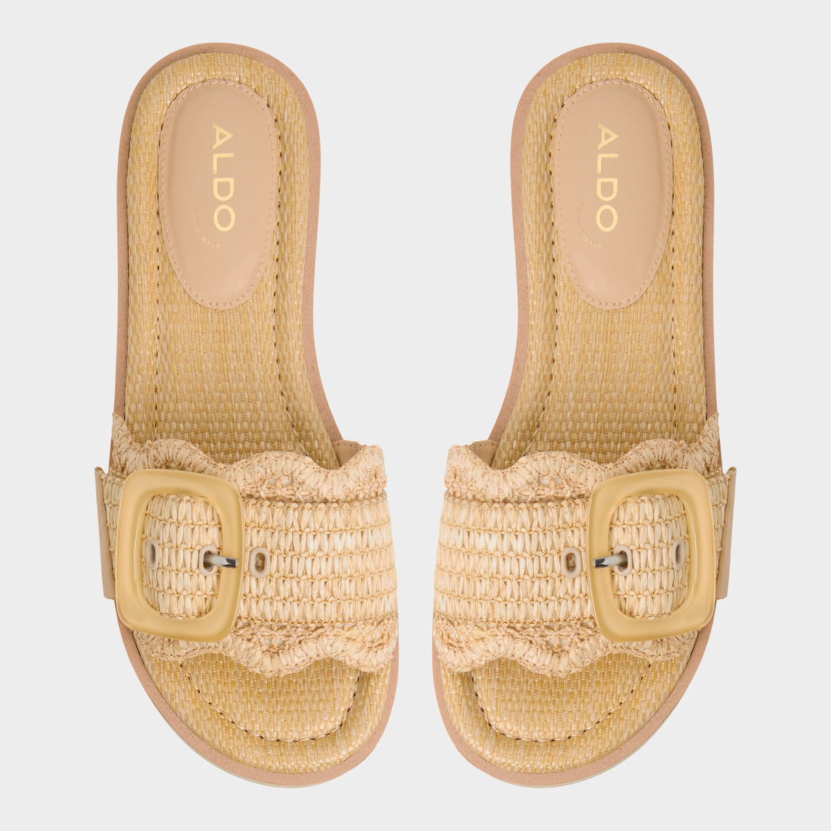 Aldo Wavynelly Light Beige Women's Flats - Slide sandal, Platform
