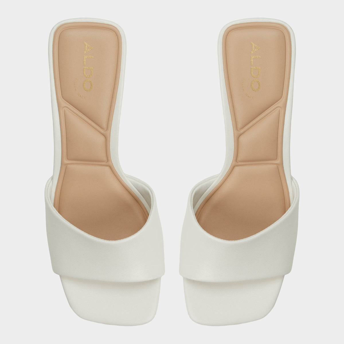 Aldo Tisha White Women's Heeled mules - Heeled mule, Block heel