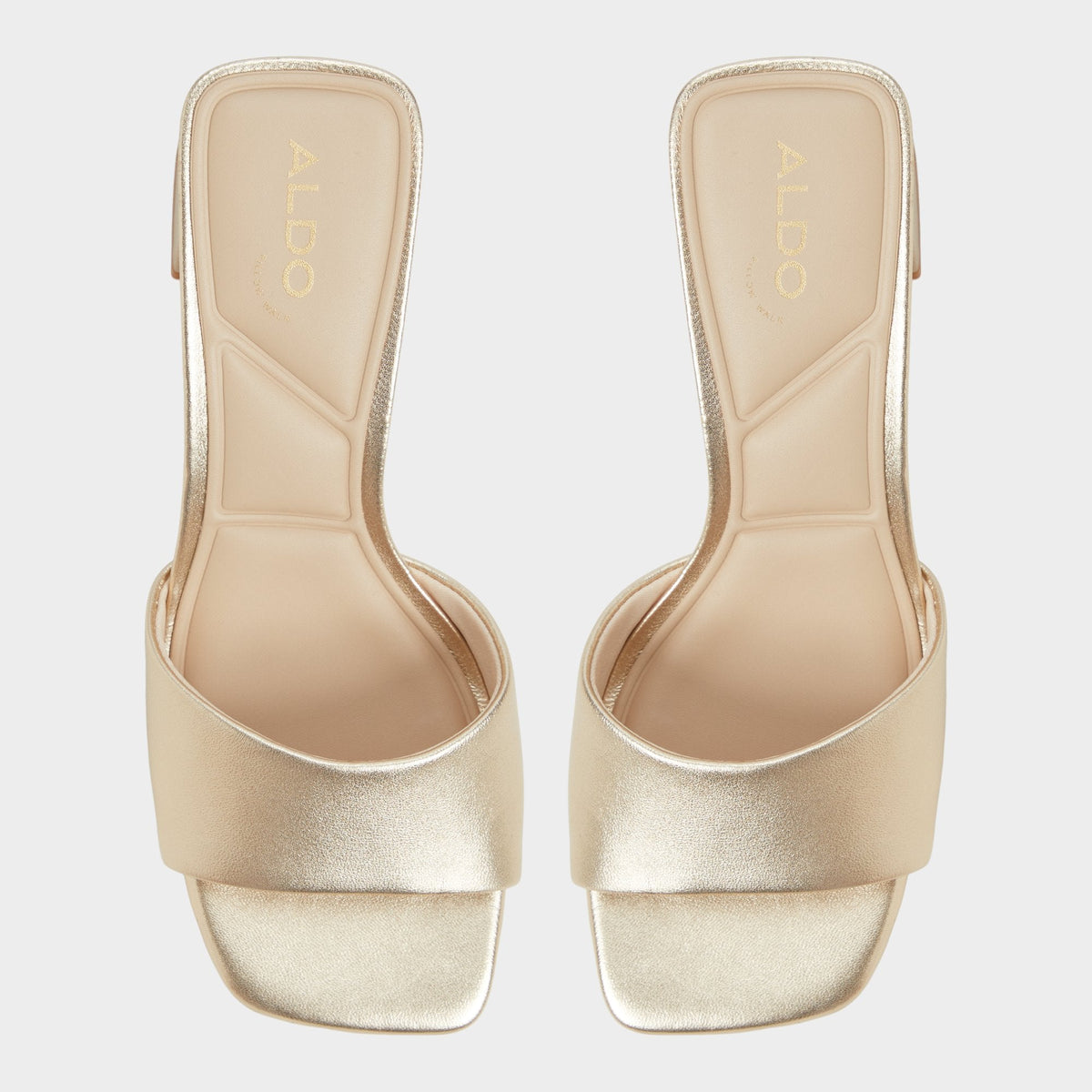 Aldo Tisha Gold Women's Heeled mules - Heeled mule, Block heel