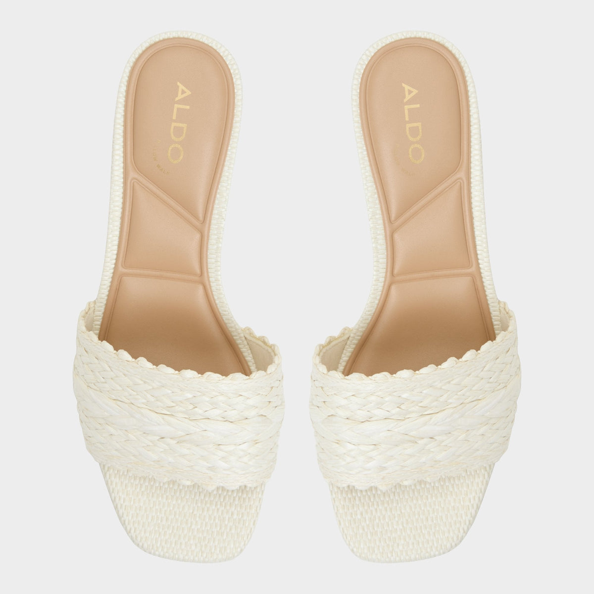 Aldo Claudina White/Bone Women's Block heels - Heeled mule, Block heel