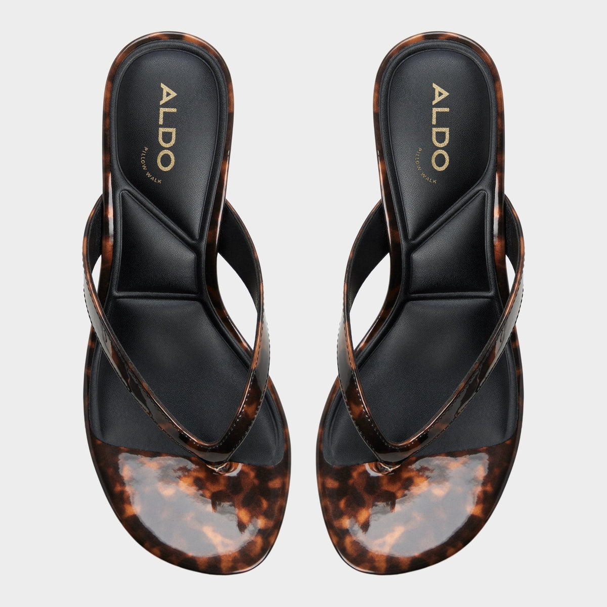 Aldo Jump in Open Brown - Heeled flip flop, Kitten heel