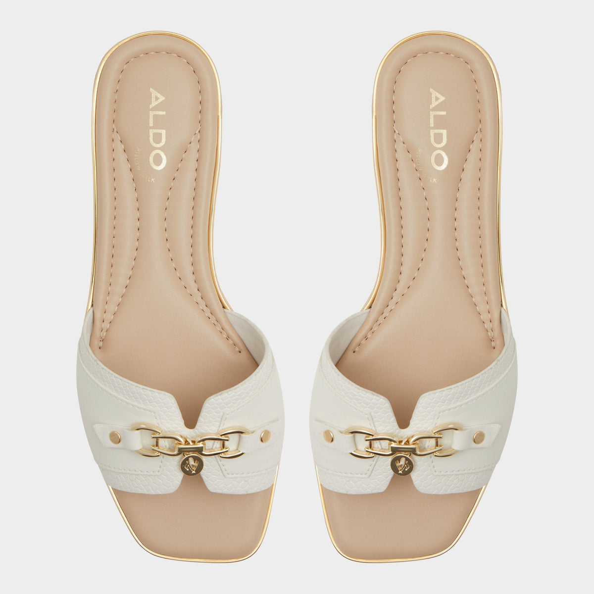 Aldo Alamassi Open White Women's Flats - Slide sandal