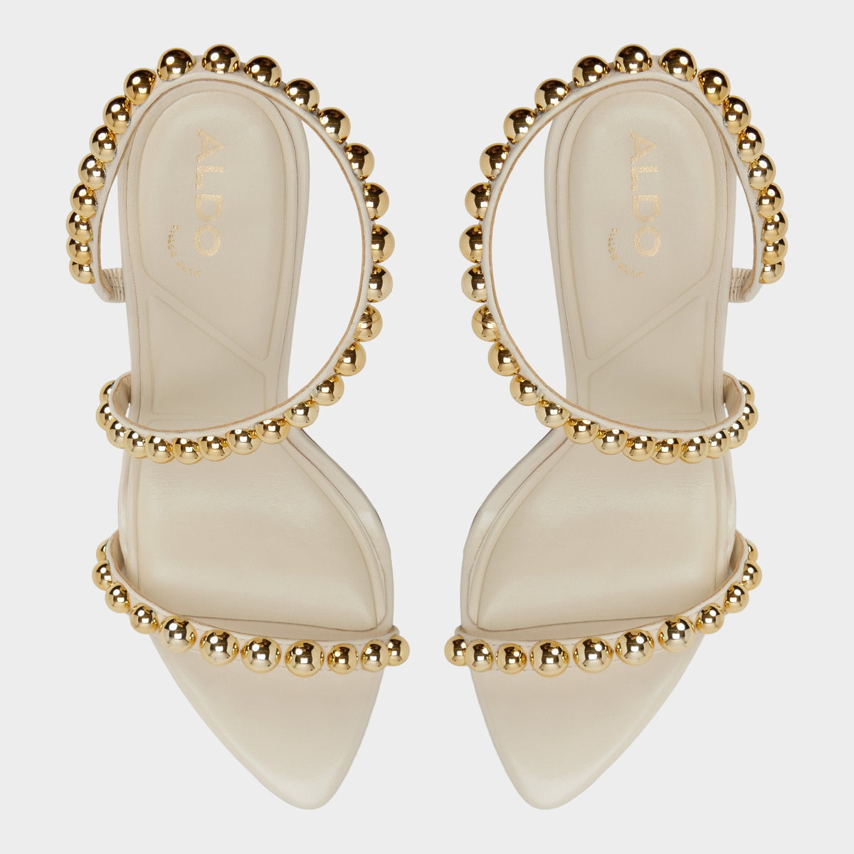 Aldo Attey in Cream - Strappy heeled sandal, Stiletto heel