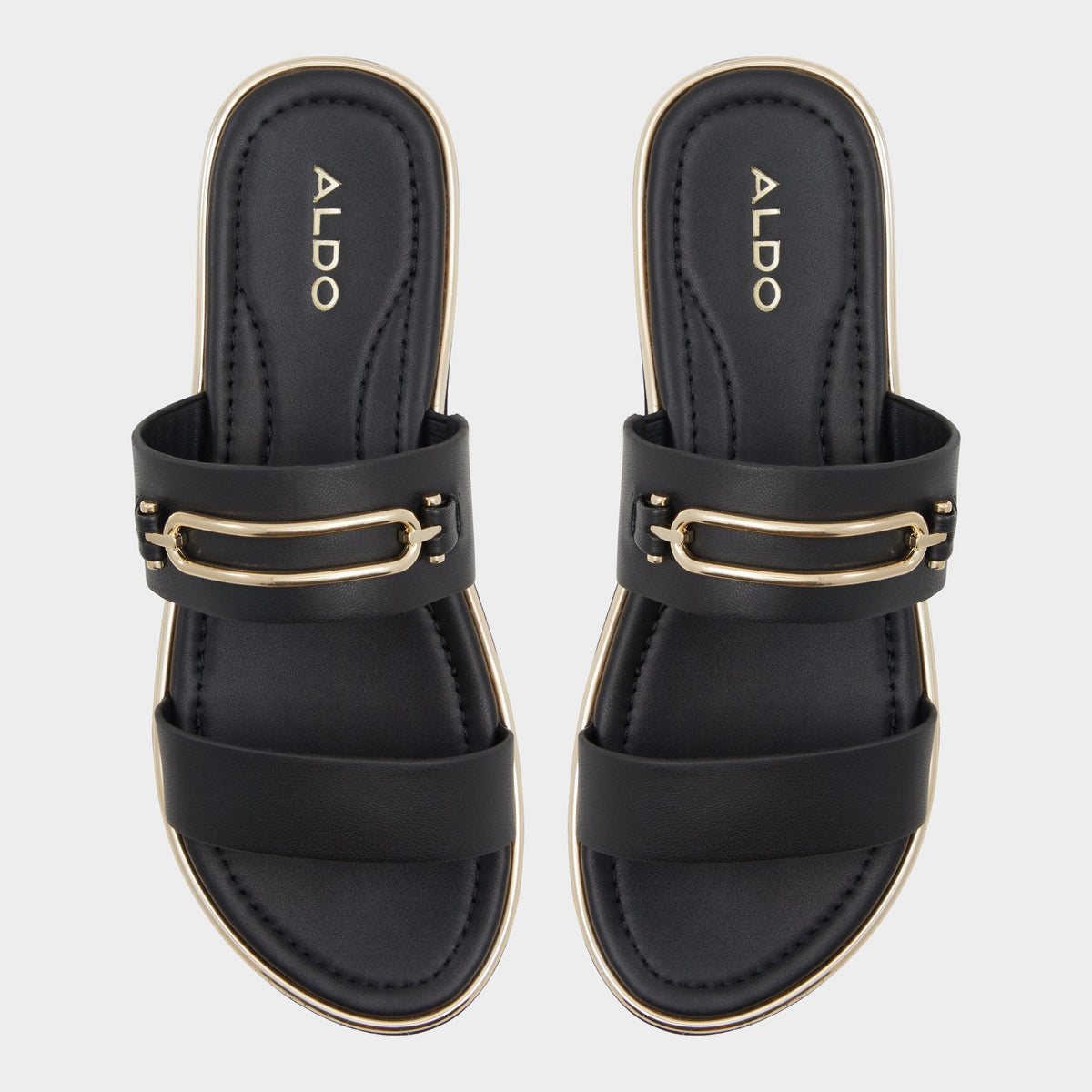 Aldo Lagoon Other Black Women's Strappy sandals - Strappy flat sandal, Footbed sandal