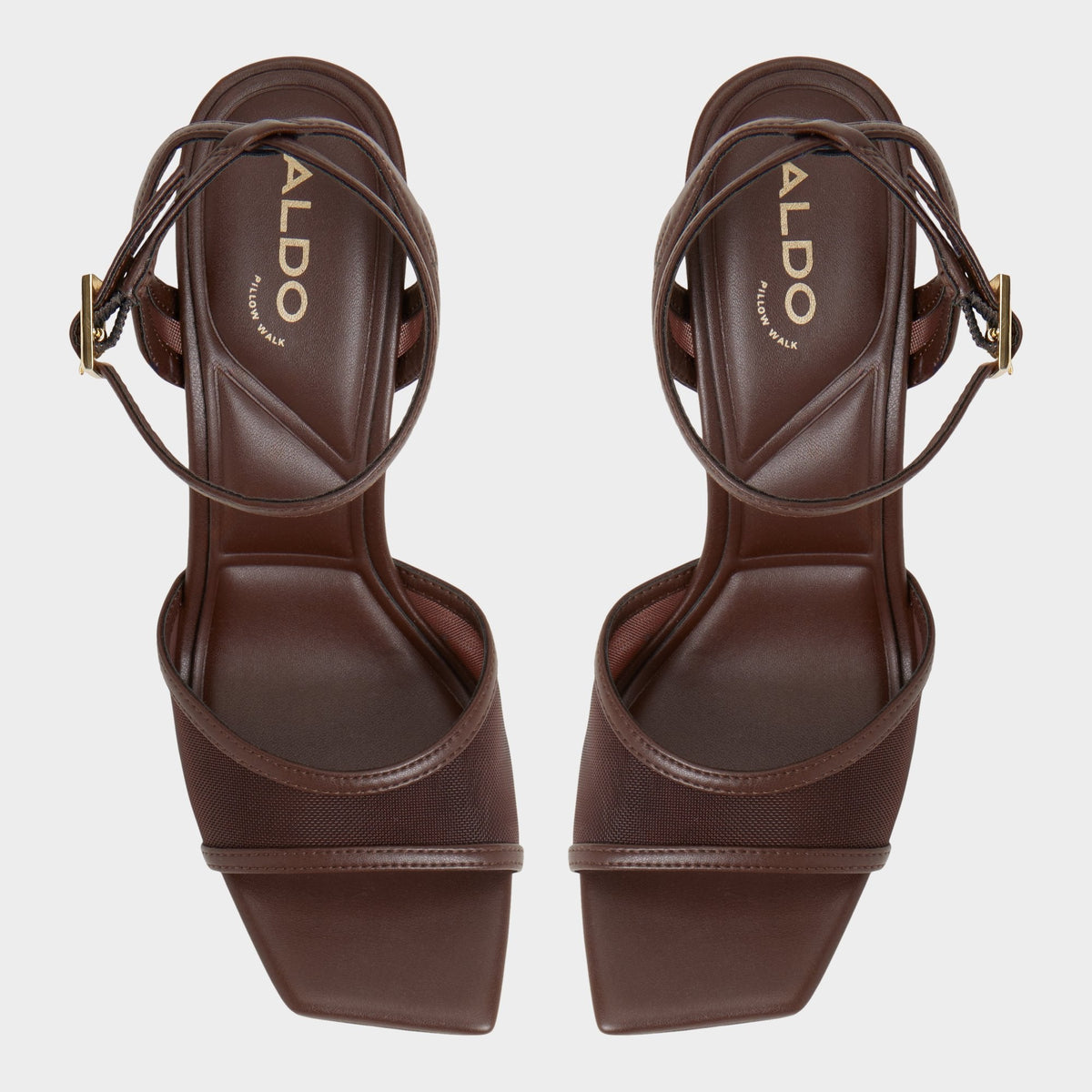 Aldo Sharra in Dark Brown - Strappy heeled sandal, Stiletto heel