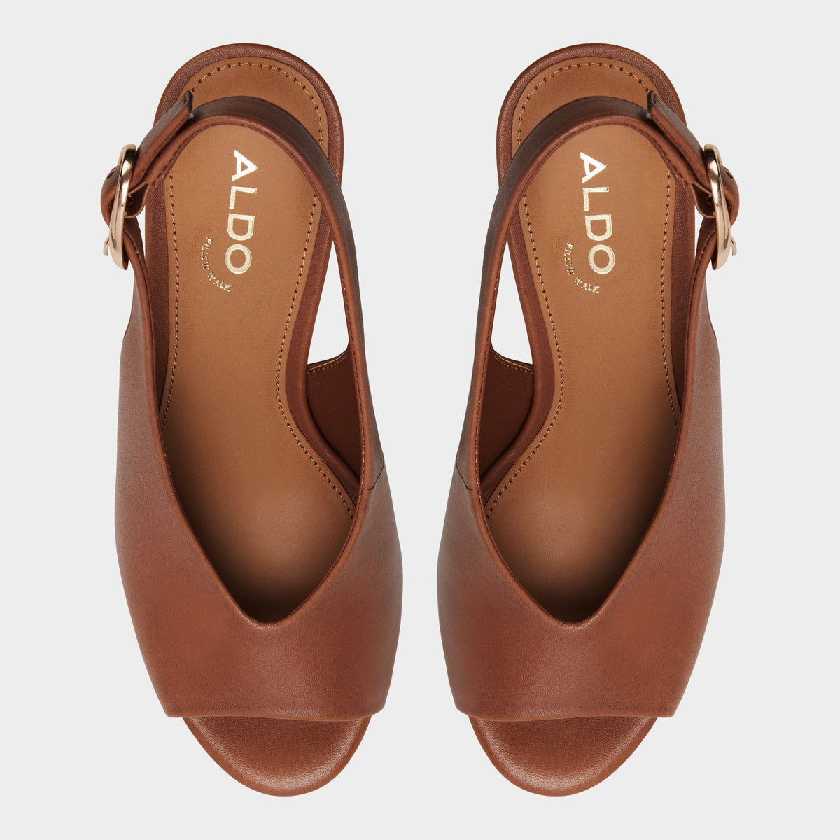Aldo Tatianah in Dark Brown - Sling back heeled sandal, Wedge heel