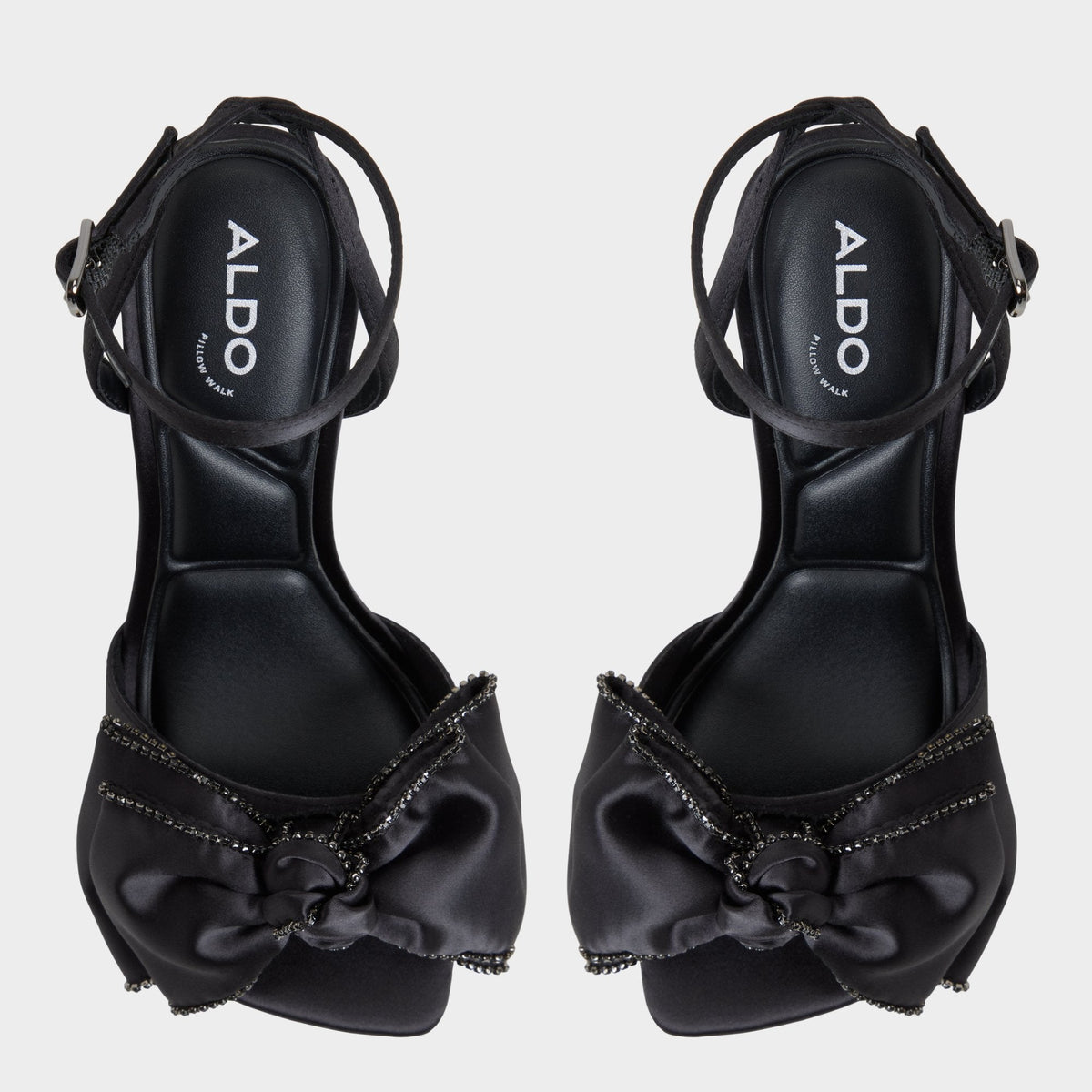 Aldo Tinsel in Black - Strappy heeled sandal, Stiletto heel