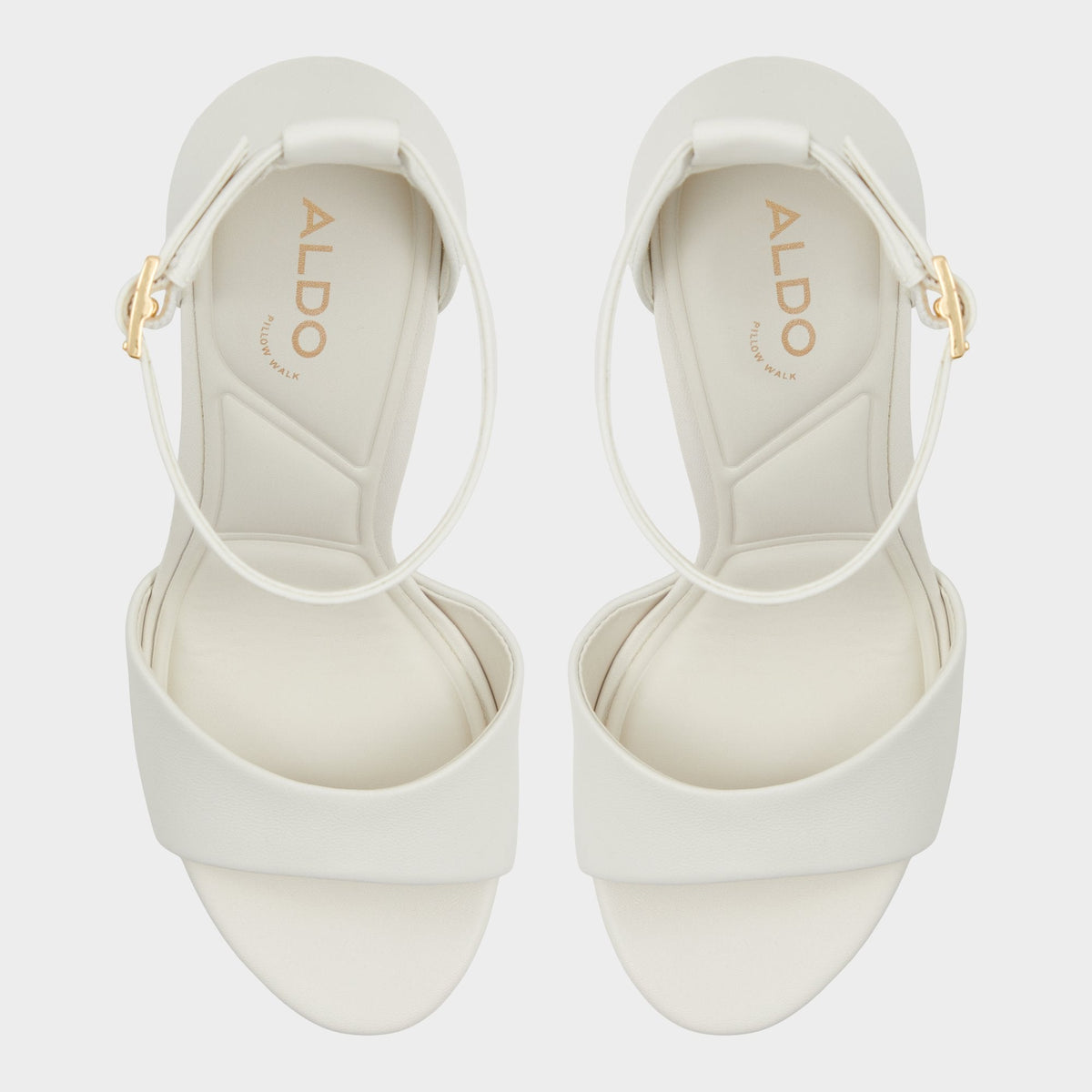 Aldo Enaegyn2.0 White/Bone Women's Platform Shoes - Strappy heeled sandal, Block heel