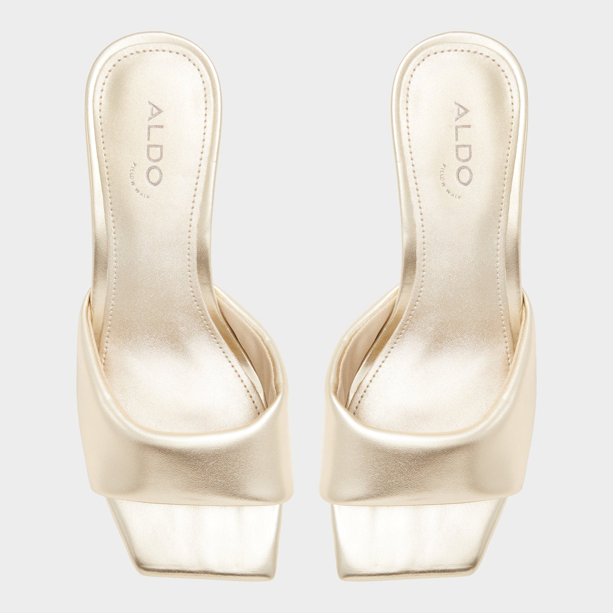 Aldo Aneka Gold Women's Heeled mules - Heeled mule, Block heel