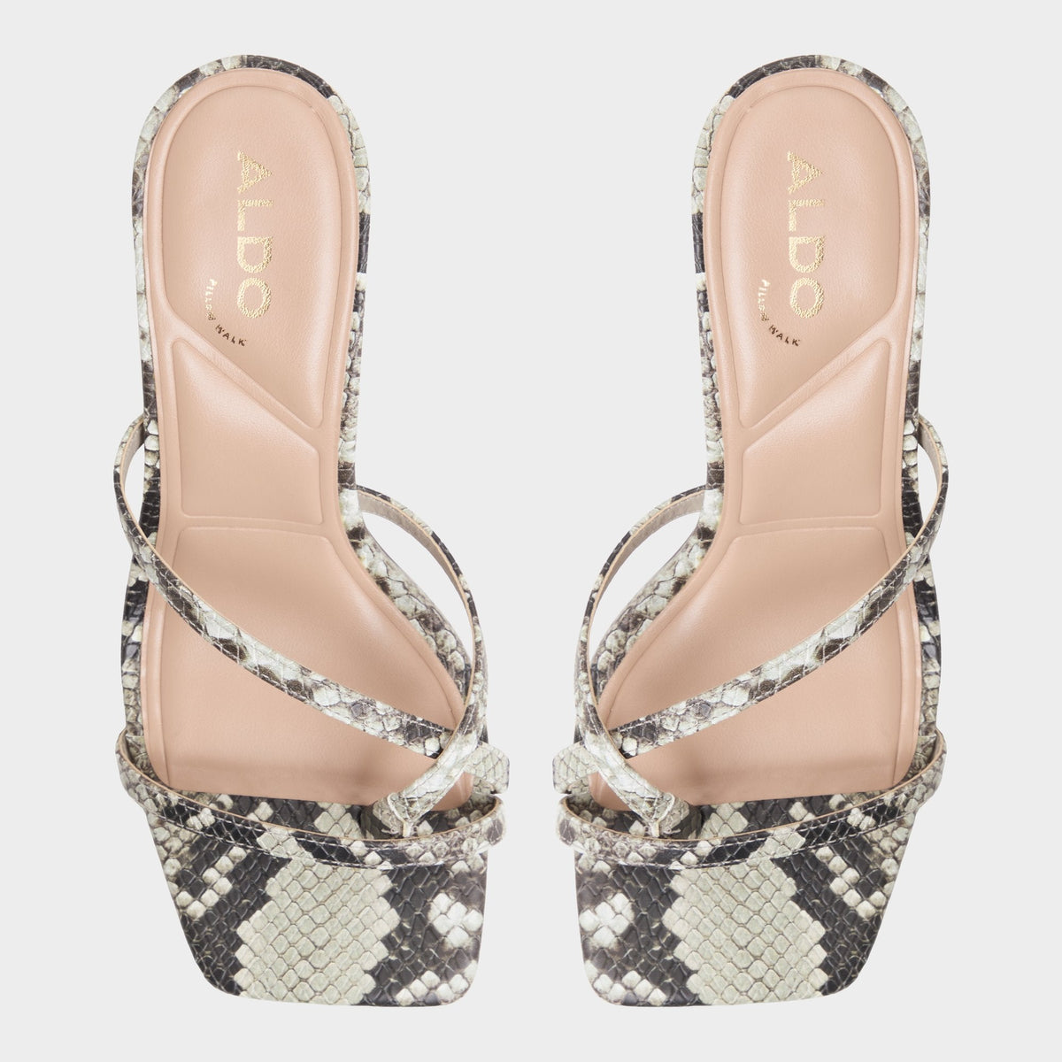 Aldo Calypsa White/Black Women's Animal Prints - Strappy heeled sandal