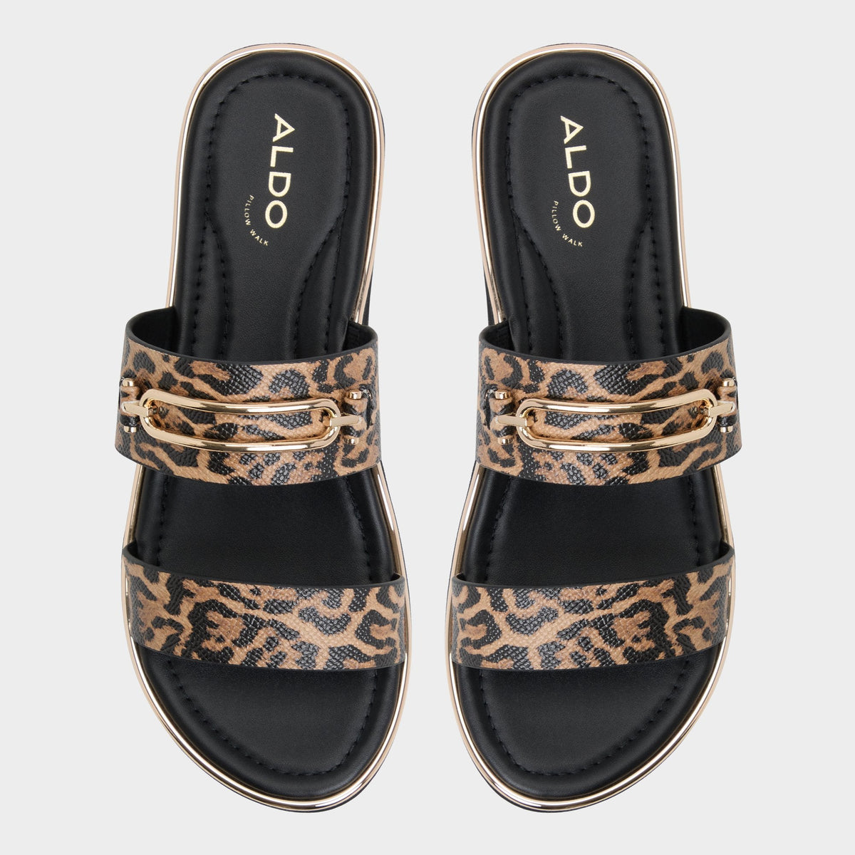 Aldo Lagoon Brown Multi Women's Flats - Strappy flat sandal, Footbed sandal