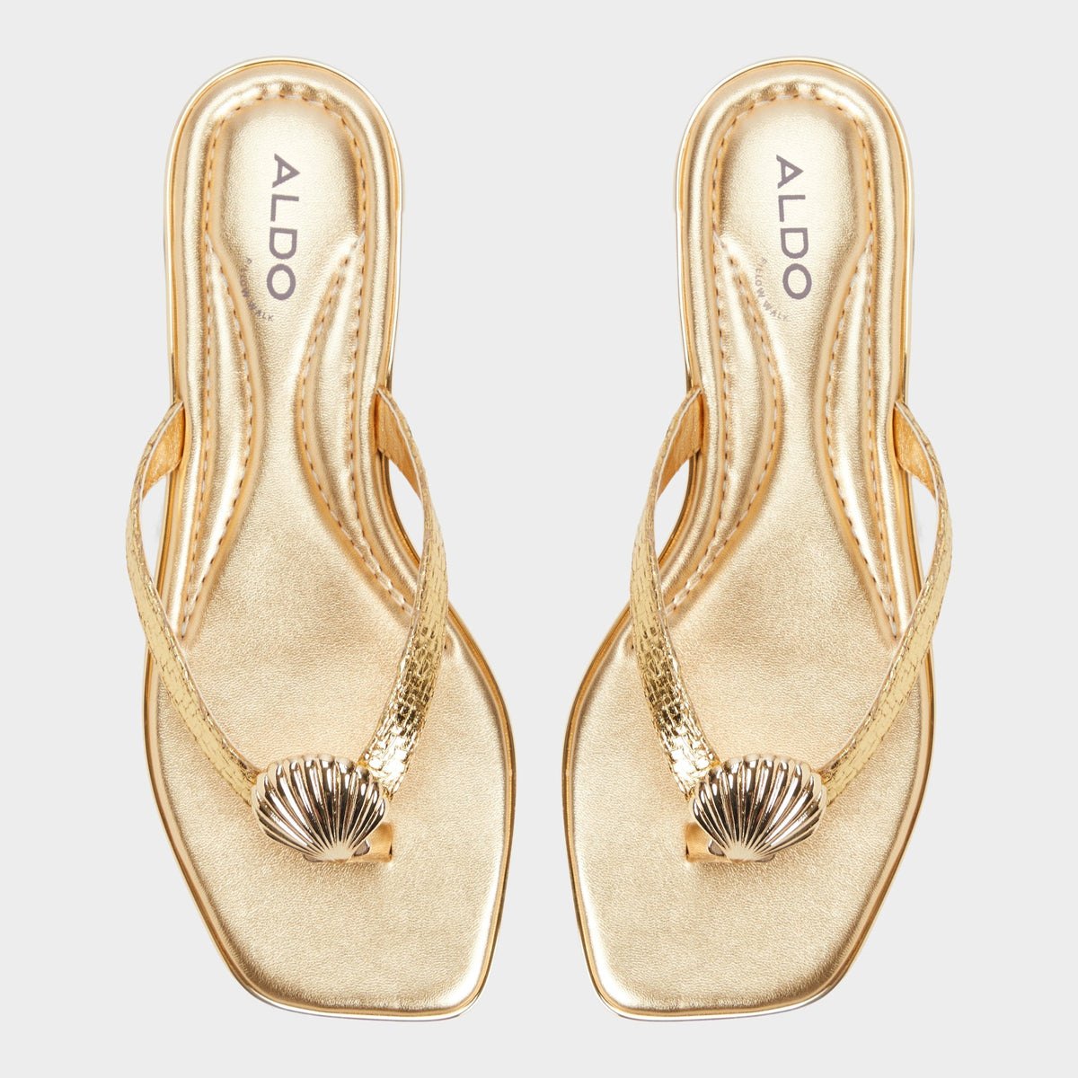Aldo Conchiglia Gold Women's Flats - Flip flop