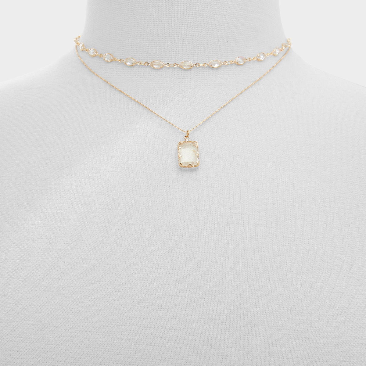 Aldo Destinie Gold/Clear Multi Women's Necklaces - Layered necklace