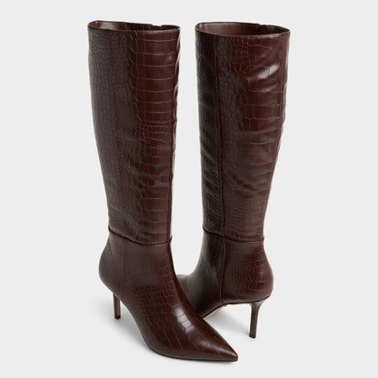 Aldo Saphiria Dark Brown Women's Tall Boots - Knee-high boot, Stiletto heel
