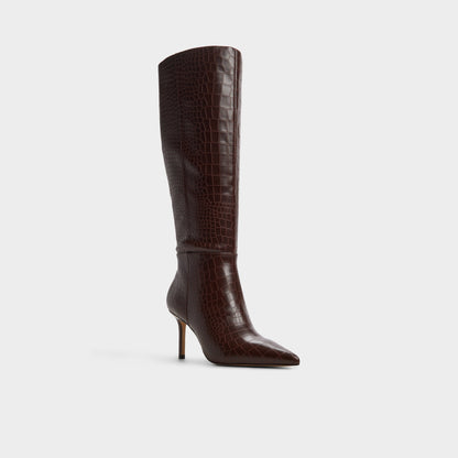Aldo Saphiria Dark Brown Women's Tall Boots - Knee-high boot, Stiletto heel