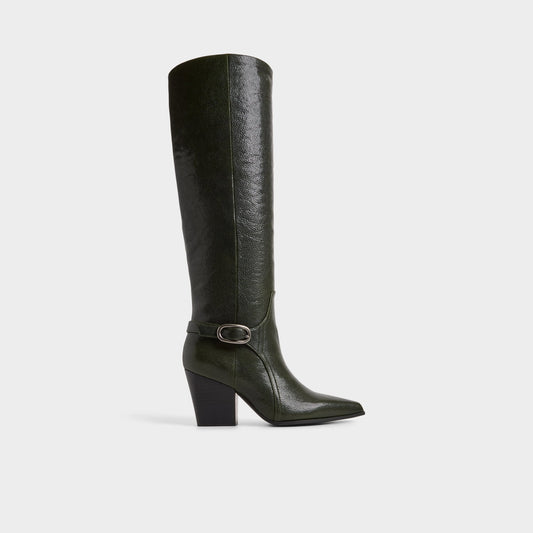 Aldo Saddle in Dark Green - Knee-high boot, Block heel