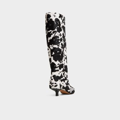 Aldo Everose in White Black - Knee-high boot, Kitten heel