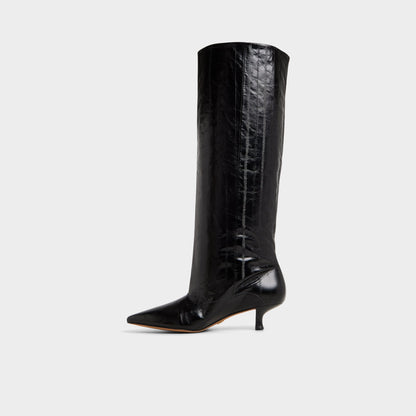 Aldo Everose in Black - Knee-high boot, Kitten heel