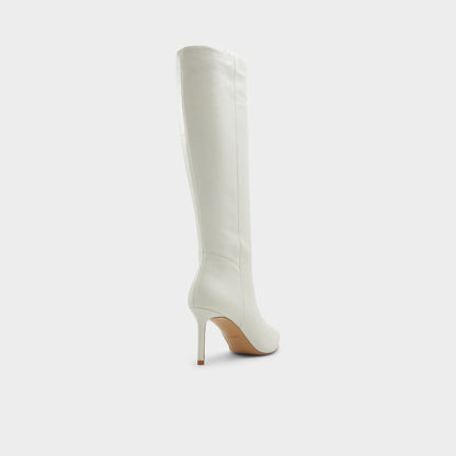 Aldo Laroche White/Bone Women's Tall Boots - Knee-high boot, Stiletto heel