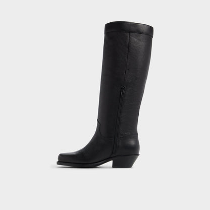 Aldo Emberlyn in Black - Knee-high western boot, Cup sole