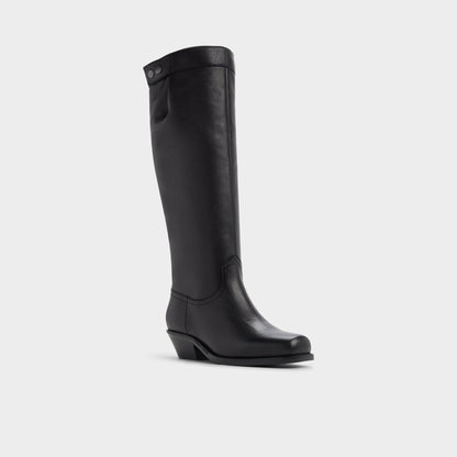 Aldo Emberlyn in Black - Knee-high western boot, Cup sole
