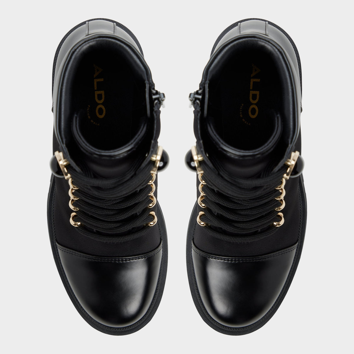 Aldo Mariettia in Black - Lace-up boot, Lug sole