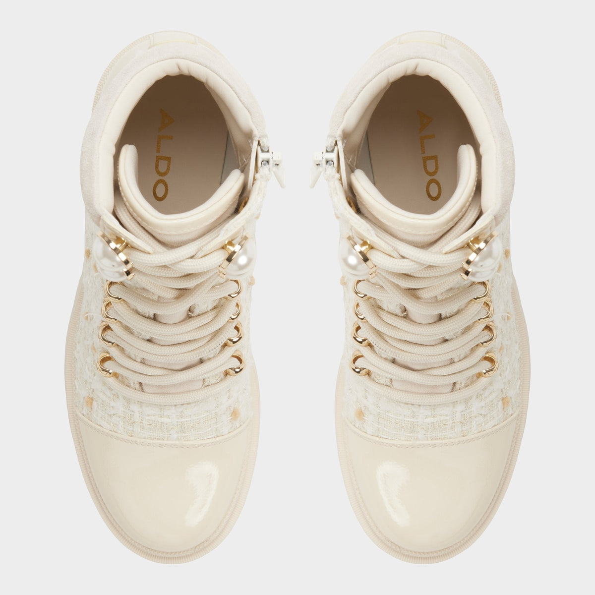 Aldo Mariettia in Other White - Lace-up boot, Lug sole