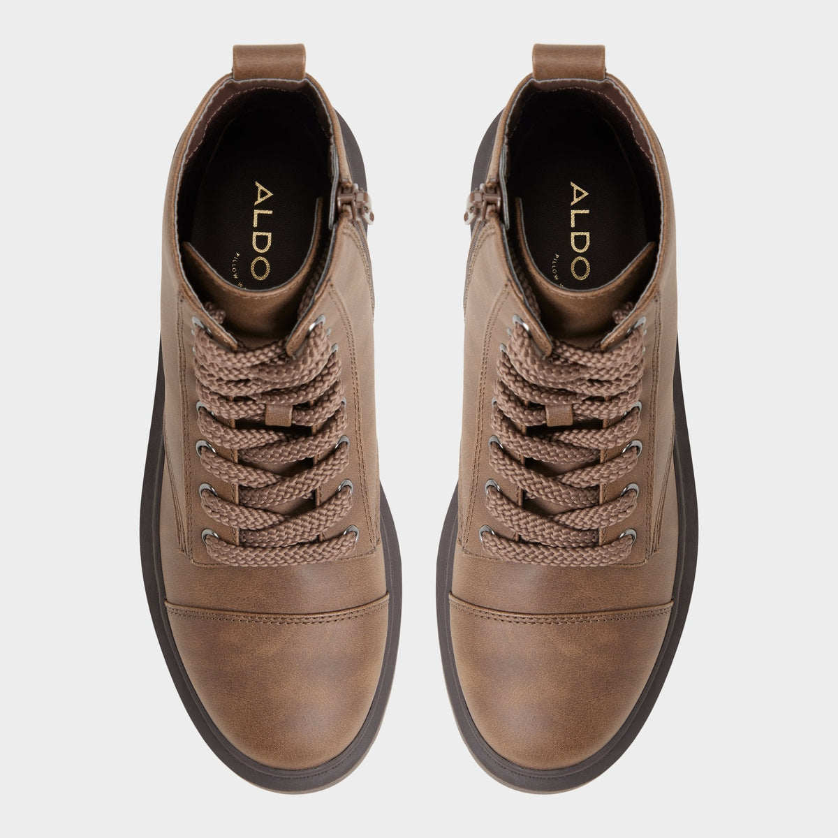 Aldo Goer in Medium Brown - Combat ankle boot, Lug sole