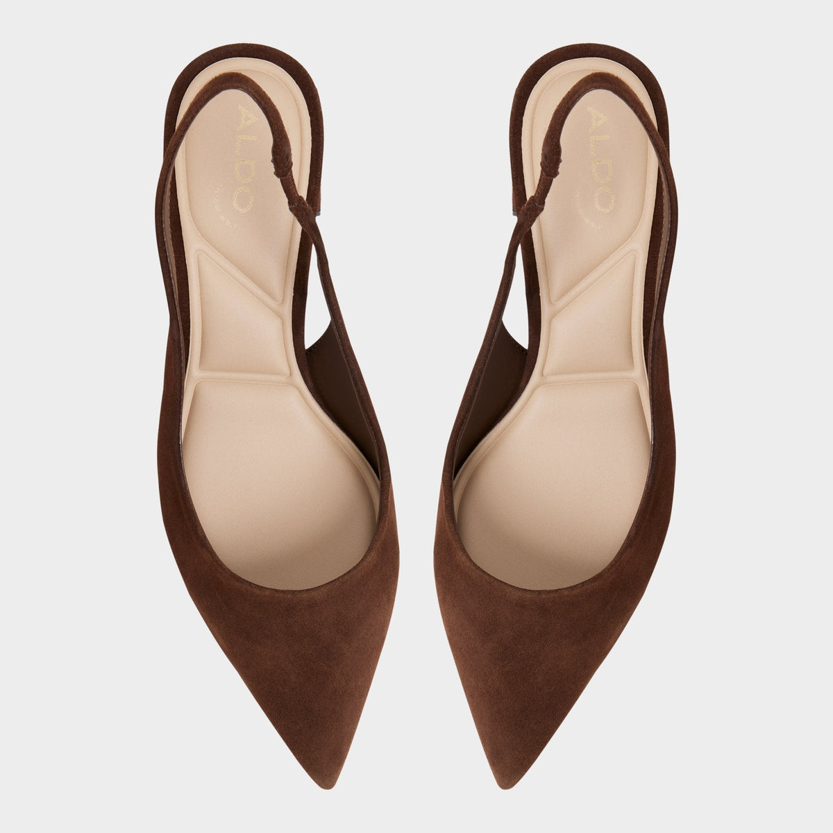 Aldo Uliana in Dark Brown - Slingback heel, Block heel