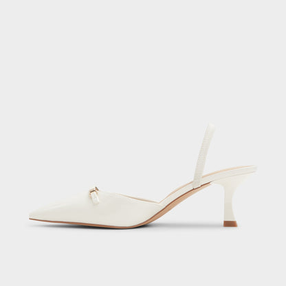 Aldo Nailah White/Bone Women's Kitten heels - Slingback heel, Kitten heel
