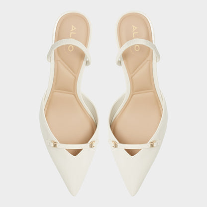 Aldo Nailah White/Bone Women's Kitten heels - Slingback heel, Kitten heel
