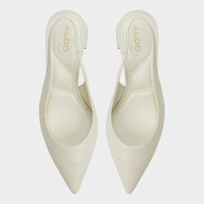 Aldo Uliana White/Bone Women's Slingbacks - Slingback heel, Block heel