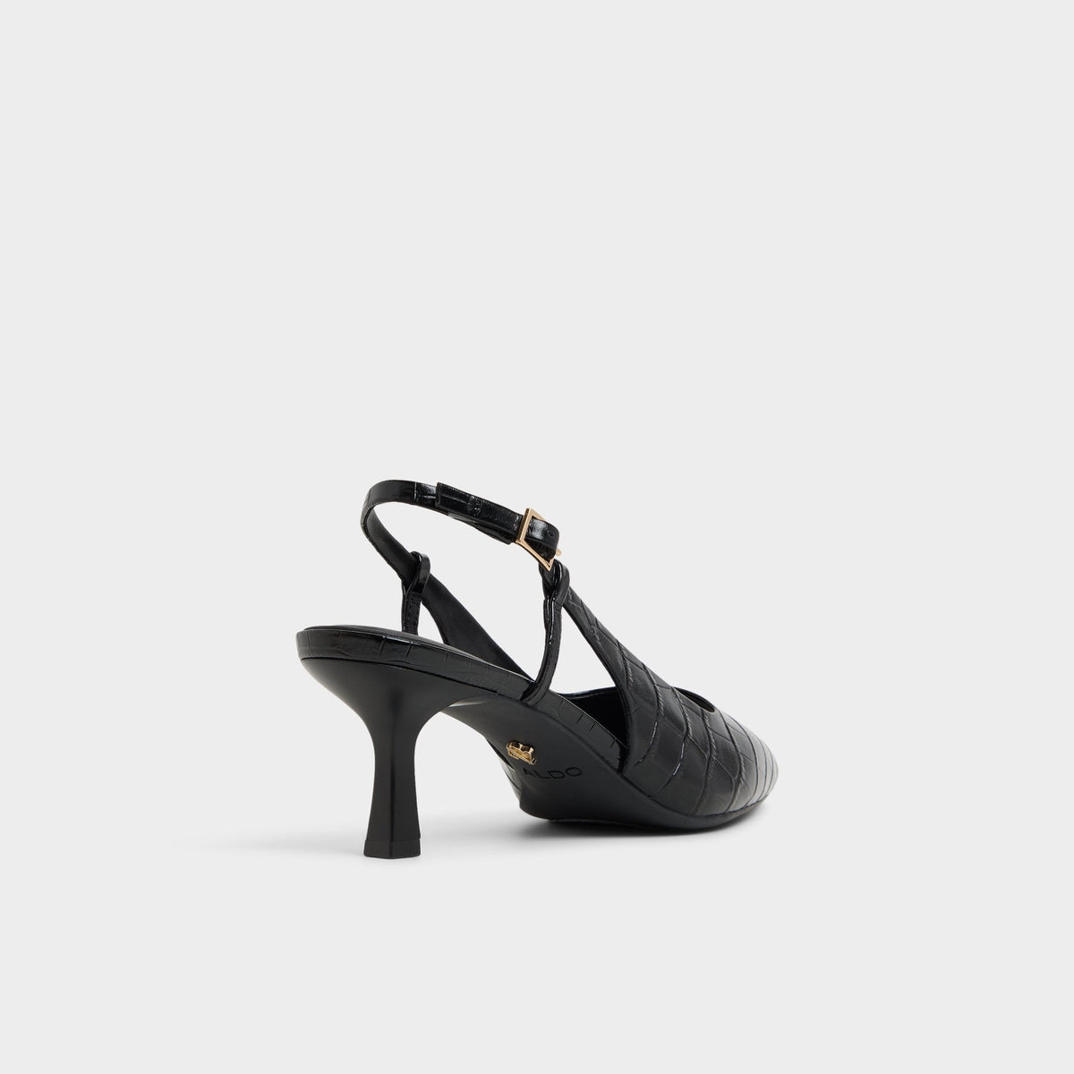 Aldo Adan in Black - Slingback heel, Kitten heel