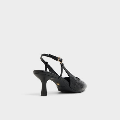 Aldo Adan in Black - Slingback heel, Kitten heel