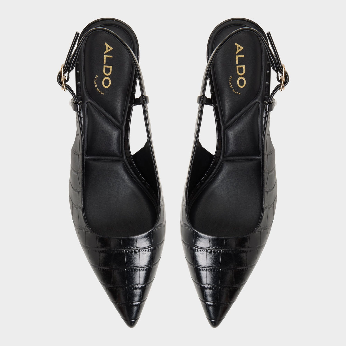 Aldo Adan in Black - Slingback heel, Kitten heel