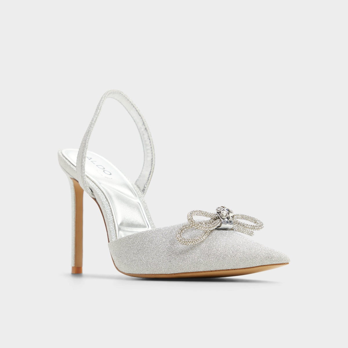 Aldo Addie Silver Women's Slingbacks - Slingback heel, Stiletto heel