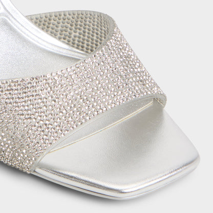 Aldo Andyana Silver Women's Strappy sandals - Slingback heeled sandal, Stiletto heel