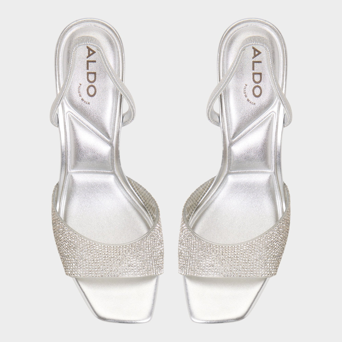 Aldo Andyana Silver Women's Strappy sandals - Slingback heeled sandal, Stiletto heel