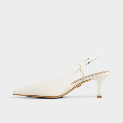Aldo Adan in White Bone - Slingback heel, Kitten heel
