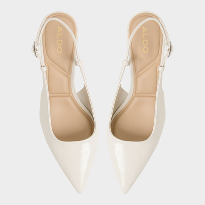 Aldo Adan in White Bone - Slingback heel, Kitten heel