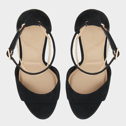 Aldo Afumeth Black Overflow Women's Platform sandals - Strappy heeled sandal, Stiletto platform