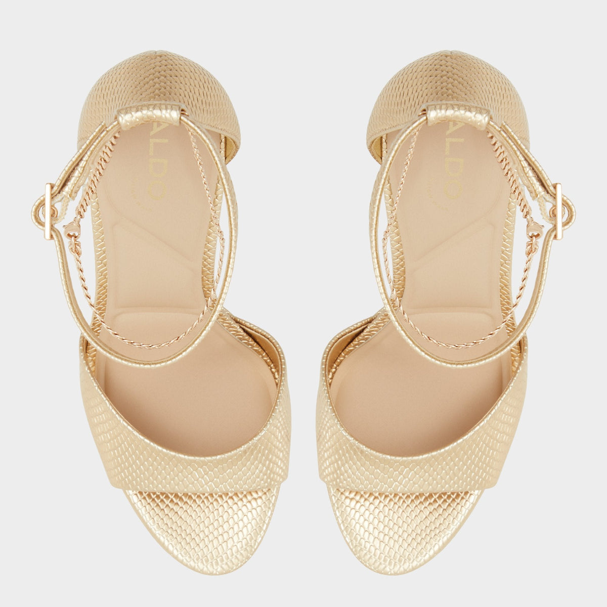 Aldo Afumeth Gold Women's Platform sandals - Strappy heeled sandal, Stiletto platform