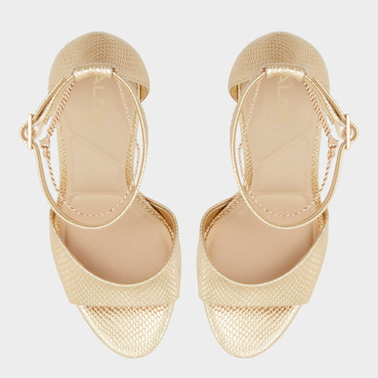 Aldo Afumeth Gold Women's Platform sandals - Strappy heeled sandal, Stiletto platform