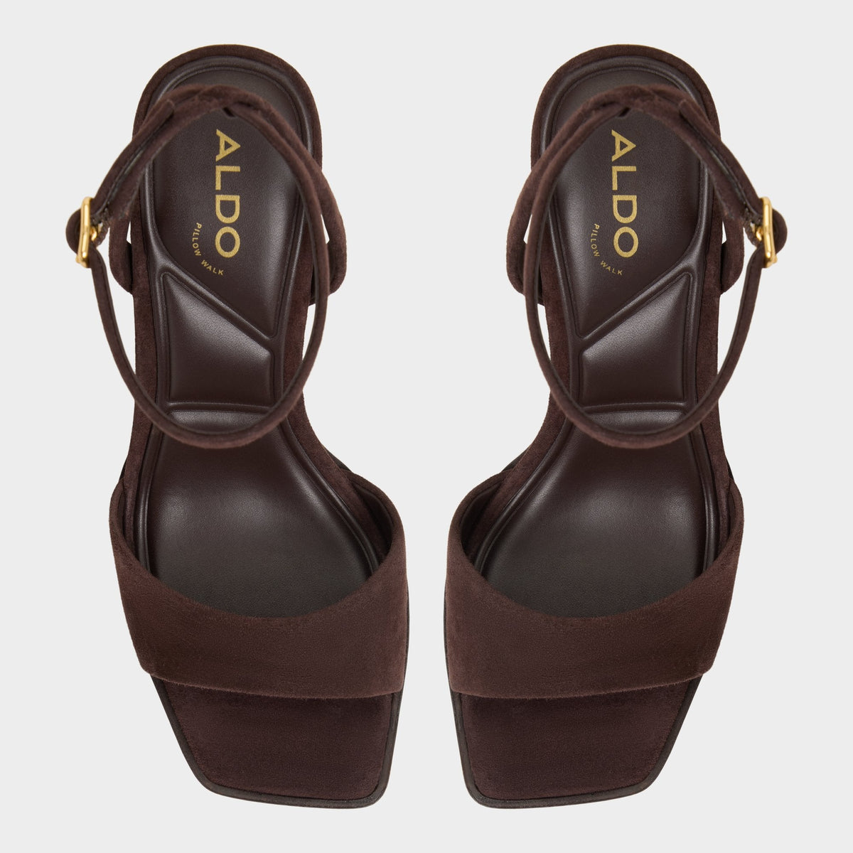 Aldo Lothon Dark Brown Women's Platform sandals - Strappy heeled sandal, Platform