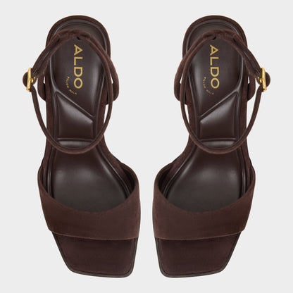 Aldo Lothon Dark Brown Women's Platform sandals - Strappy heeled sandal, Platform