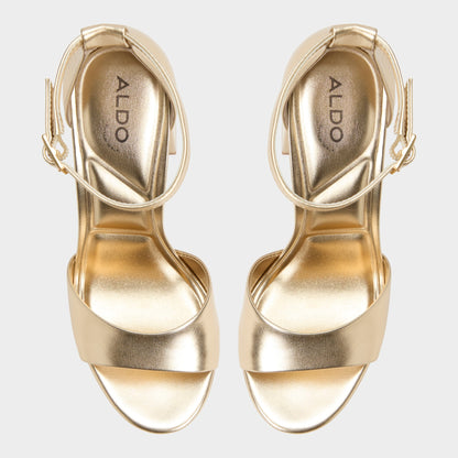 Aldo Enaegyn 2.0 in Gold - Strappy heeled sandal, Platform