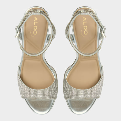 Aldo Alluring Silver Women's Iridescent metallics - Strappy heeled sandal, Platform
