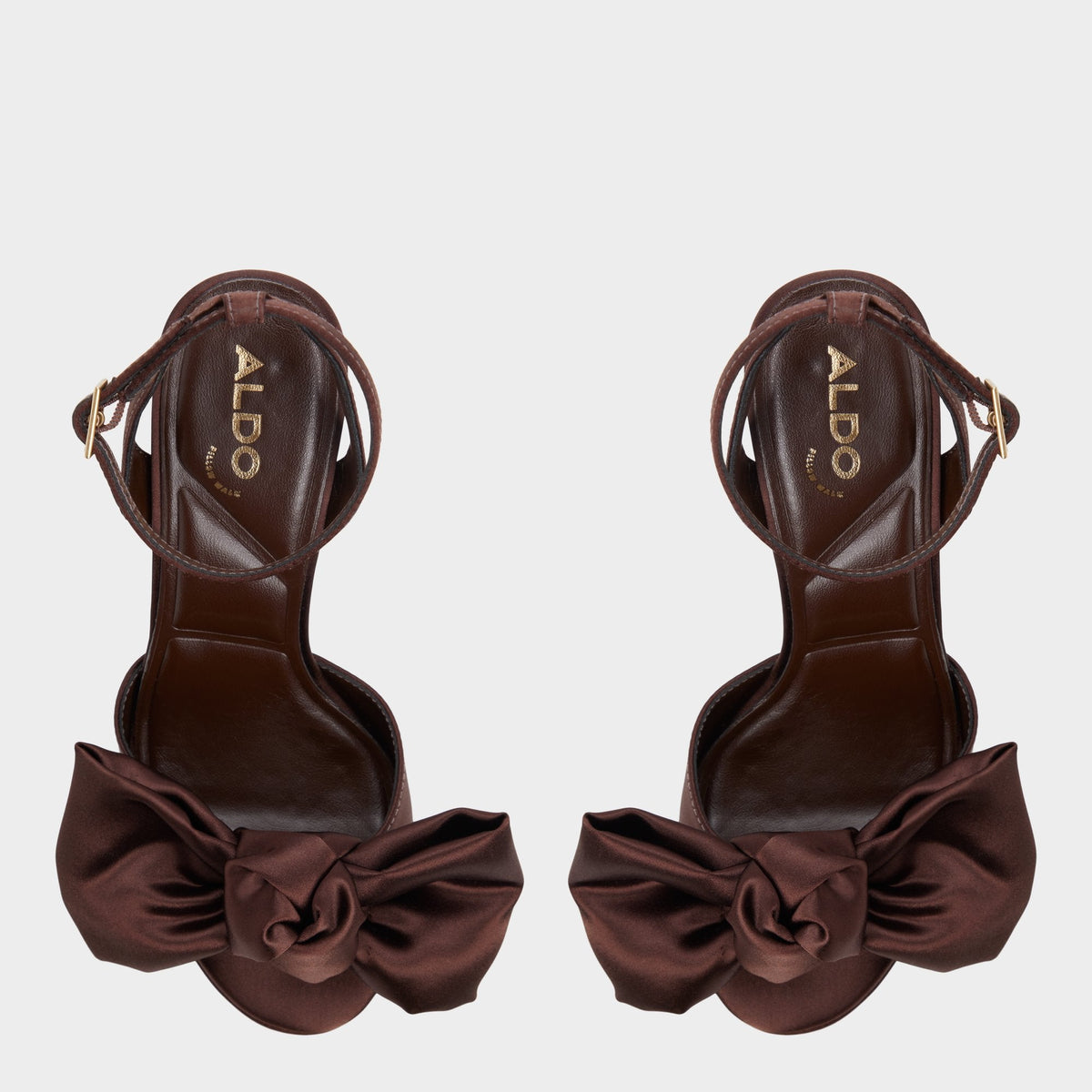 Aldo Luscious in Dark Brown - Strappy heeled sandal, Platform
