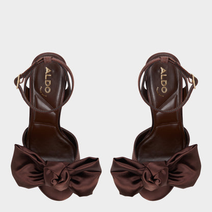 Aldo Luscious in Dark Brown - Strappy heeled sandal, Platform