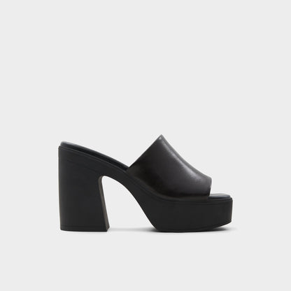 Aldo Maysee Other Black Leather Smooth Women's Mule slides - Heeled mule, Platform